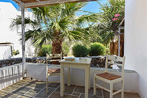 Spacious balcony with garden view