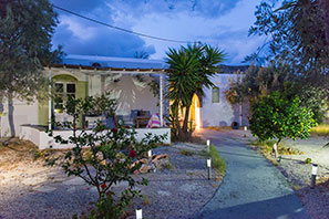 Yard with stone alleys